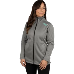 Elevation Women's Tech Zip Up -Best Motorcycle Equipment ElevationTech ZipUp GreyHeatherMint 231212 0752 front