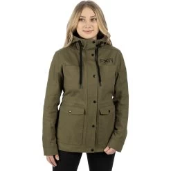 Ivy Canvas Women's Jacket -Best Motorcycle Equipment Ivy Canvas Jacket Army 222205 7500 front2